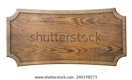 wood sign isolated on white