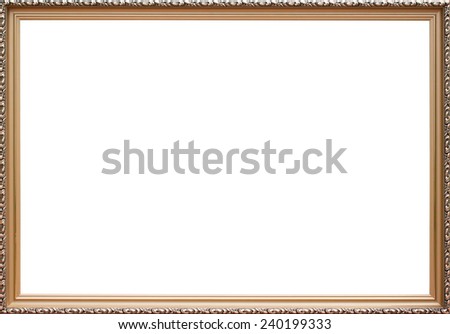 Old wooden frame with the golden decorations