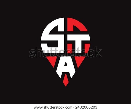 STA letter location shape logo design Royalty-Free Stock Photo #2402005203