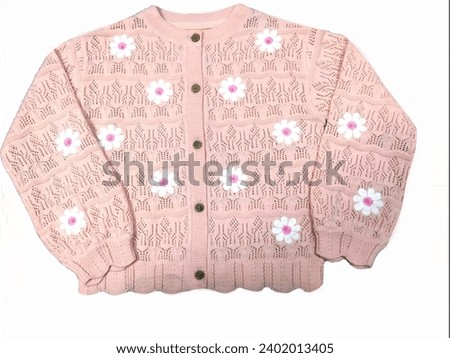 Knitted flowers embroidery casual design gairls cardigan winter sweatshirt A beautiful sweater.