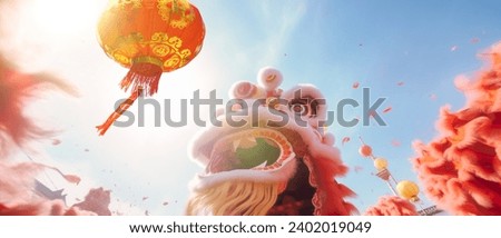Chinese new year red lantern in china town area Royalty-Free Stock Photo #2402019049