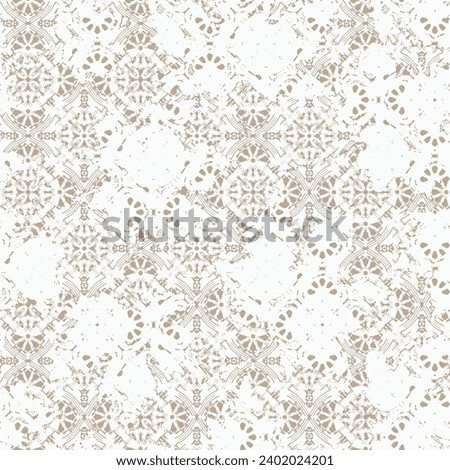 Vintage Floral Seamless Pattern. Seamless simple floral with wavy striped background.geometric distressed  Vector damask illustration with leaves. Decorative botanical 
