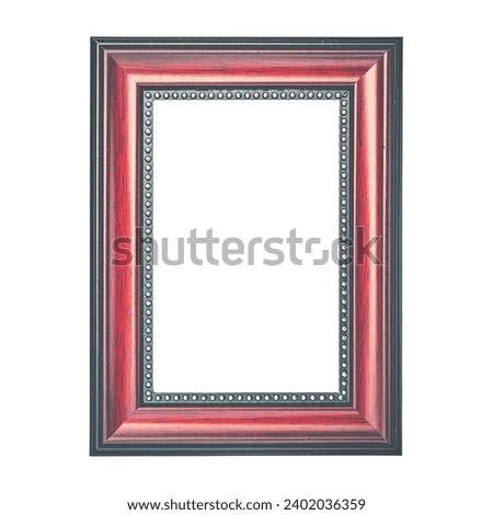 Modern style metal photo frame on white background.