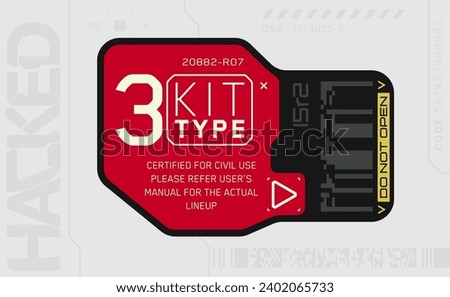 Cyberpunk style decal. Vector car service stickers in futuristic style Royalty-Free Stock Photo #2402065733