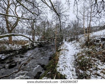 Walking around Irwell Vale in Rossendale in the snow, with picture postcard scenes.