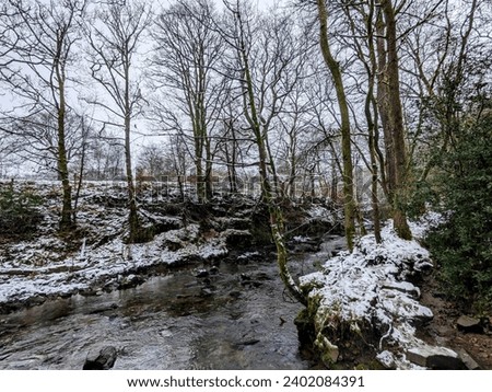 Walking around Irwell Vale in Rossendale in the snow, with picture postcard scenes.