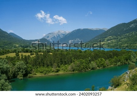 Lake of Barrea, in the Abruzzo National Park, L Aquila province, Italy, at summer