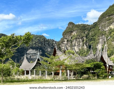 Minang Kabau traditional house in the middle of the Harau Valley, West Sumatra