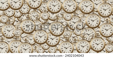 Many clocks lie in layers on top of each other