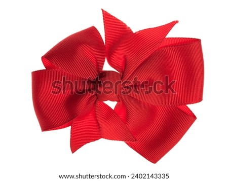 Red bow, isolated on white background