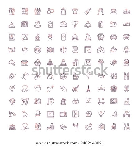 "Wedding Essentials Vector Icon Pack" Royalty-Free Stock Photo #2402143891