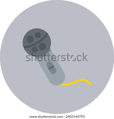 Microphone Vector Icon Flat Circle Style