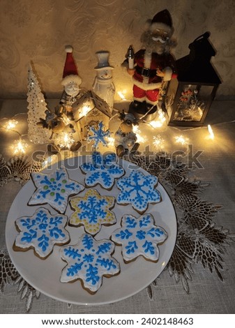 Holiday mood.. Composition.. Homemade honey gingerbreads..