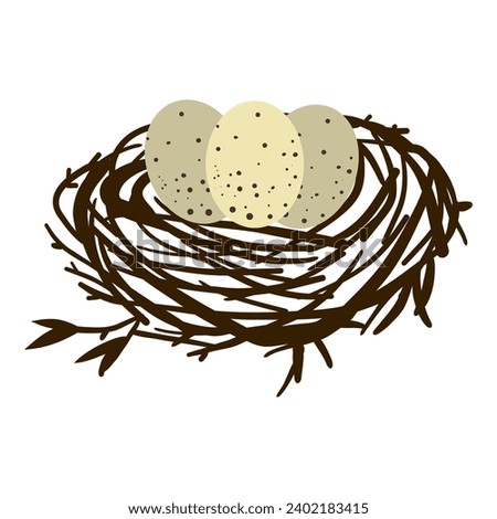 Hand drawn art of Easter egg. Vector illustration card.	
