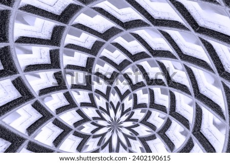 Spherical Spiral Panorama background image for text clipping mask for graphic design in black, white, and light purple.