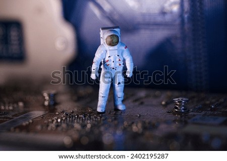 Astronaut mini figure in a strange place