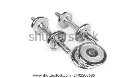 Isolated Dumbbell Concept. Fitness Equipment for Gym Workout, Strength Training, Bodybuilding, and Powerlifting