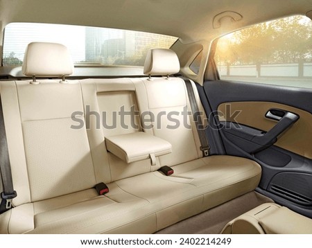 car interior with back seat view Royalty-Free Stock Photo #2402214249