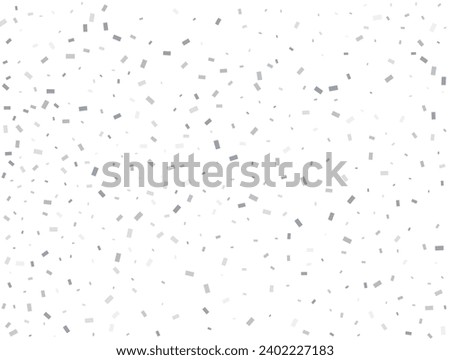 Luxury silver Rectangular glitter confetti background. White festive texture