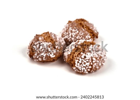 Cookies with icing, isolated on white background
