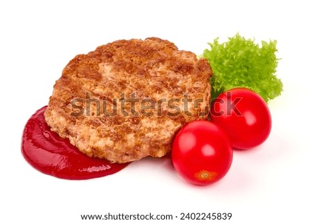 Roasted meatballs with spices, isolated on white background