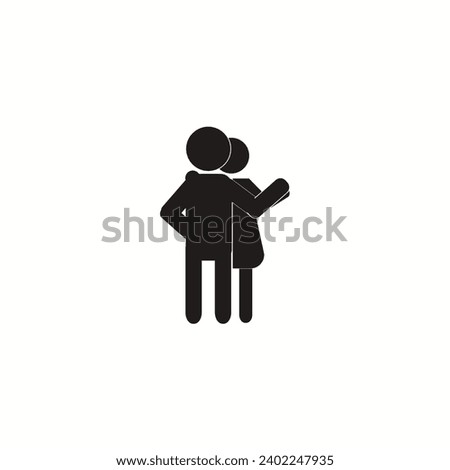 Man and woman dancers line icon Vector illustration