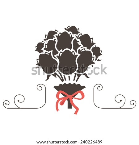 Bouquet of roses icon vector