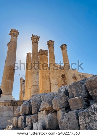 The beautiful archeological site of Jerash in Jordan  Royalty-Free Stock Photo #2402277563