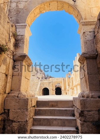 The beautiful archeological site of Jerash in Jordan  Royalty-Free Stock Photo #2402278975