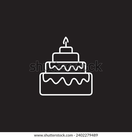 Birthday cake line icon, outline vector sign, linear style pictogram isolated on white. Symbol, logo illustration. Editable stroke.