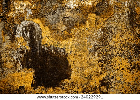 metallic background with old paint and rust
