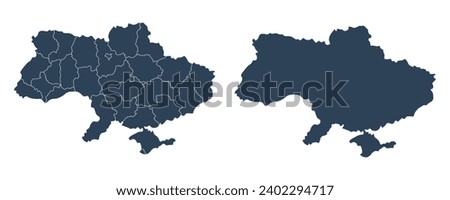 Ukraine map icon. Europe country map set vector ilustration.
