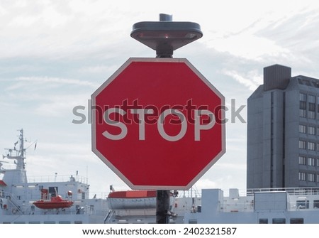 Warning signs, red stop traffic sign