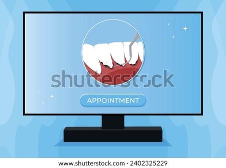 Professional teeth cleaning vector illustration. Discount on teeth cleaning