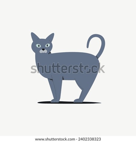 Cute cartoon cat. Vector illustration in flat style