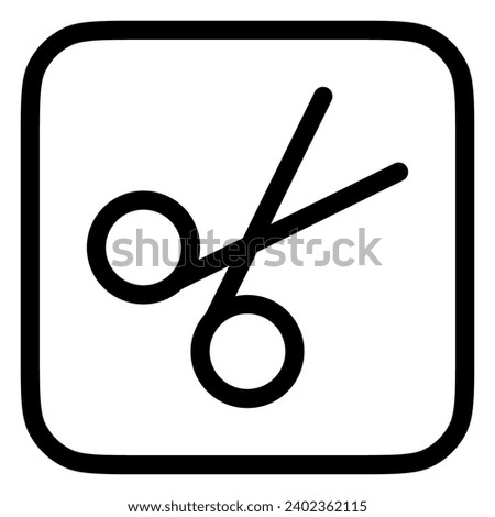 Editable vector scissors cut icon. Black, line style, transparent white background. Part of a big icon set family. Perfect for web and app interfaces, presentations, infographics, etc