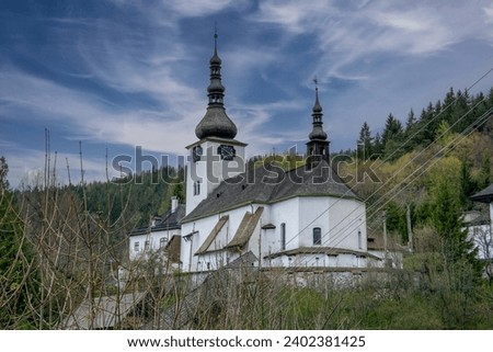 Church of the Transfiguration of the Lord in Spania dolina village. Slovakia. Royalty-Free Stock Photo #2402381425