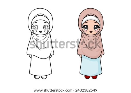 learn to color women wearing hijabs, coloring books, coloring pages