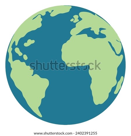 Isolated Green earth on white background ,watercolor	
