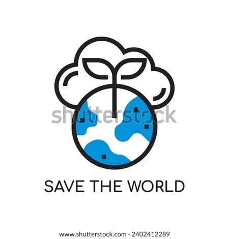 Save The World Vector Icon stock illustration.