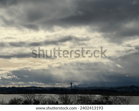 Overcast clouds in Japanese winter