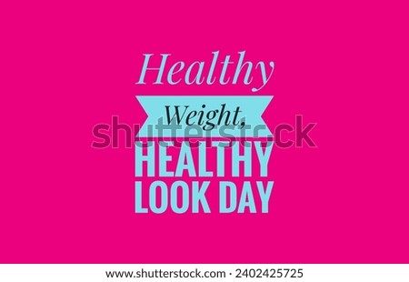 Healthy weight healthy look day illustration with pink background 