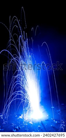 Long exposure photography of neon blue colour