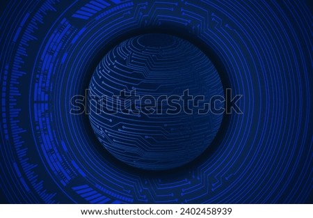 world binary circuit board future technology, blue hud cyber security concept background