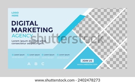 Digital marketing facebook banner template. corporate business digital agency. social media facebook cover banner template. web banner. facebook cover. facebook ads.