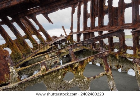 Wreck of the Peter Iredale at Fort Stevens State Park in Oregon, USA Royalty-Free Stock Photo #2402480223