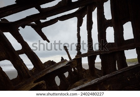 Wreck of the Peter Iredale at Fort Stevens State Park in Oregon, USA Royalty-Free Stock Photo #2402480227