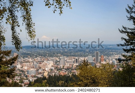 The Portland, Oregon's Skyline on a Autumn Day