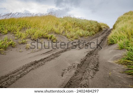 The Beach at Fort Stevens State Park in Oregon, USA Royalty-Free Stock Photo #2402484297