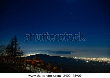 Night view from the 5th station of Mt. Fuji (Fujinomiya City, Shizuoka Prefecture) Royalty-Free Stock Photo #2402495909